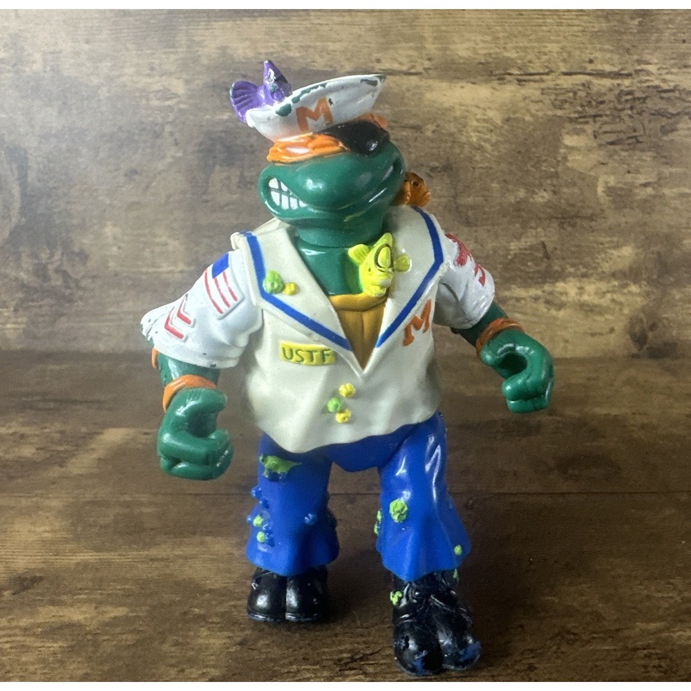 1991 TMNT Teenage Mutant Ninja Turtles Midshipman Mike Sailor Action Figure VTG